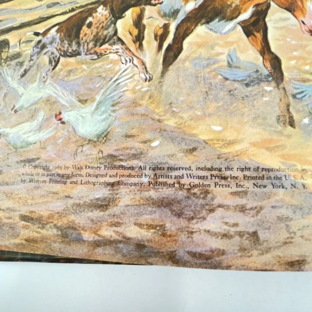 Walt Disney Savage Sam Big Golden Book 1963 Vintage Hardcover Western Large
